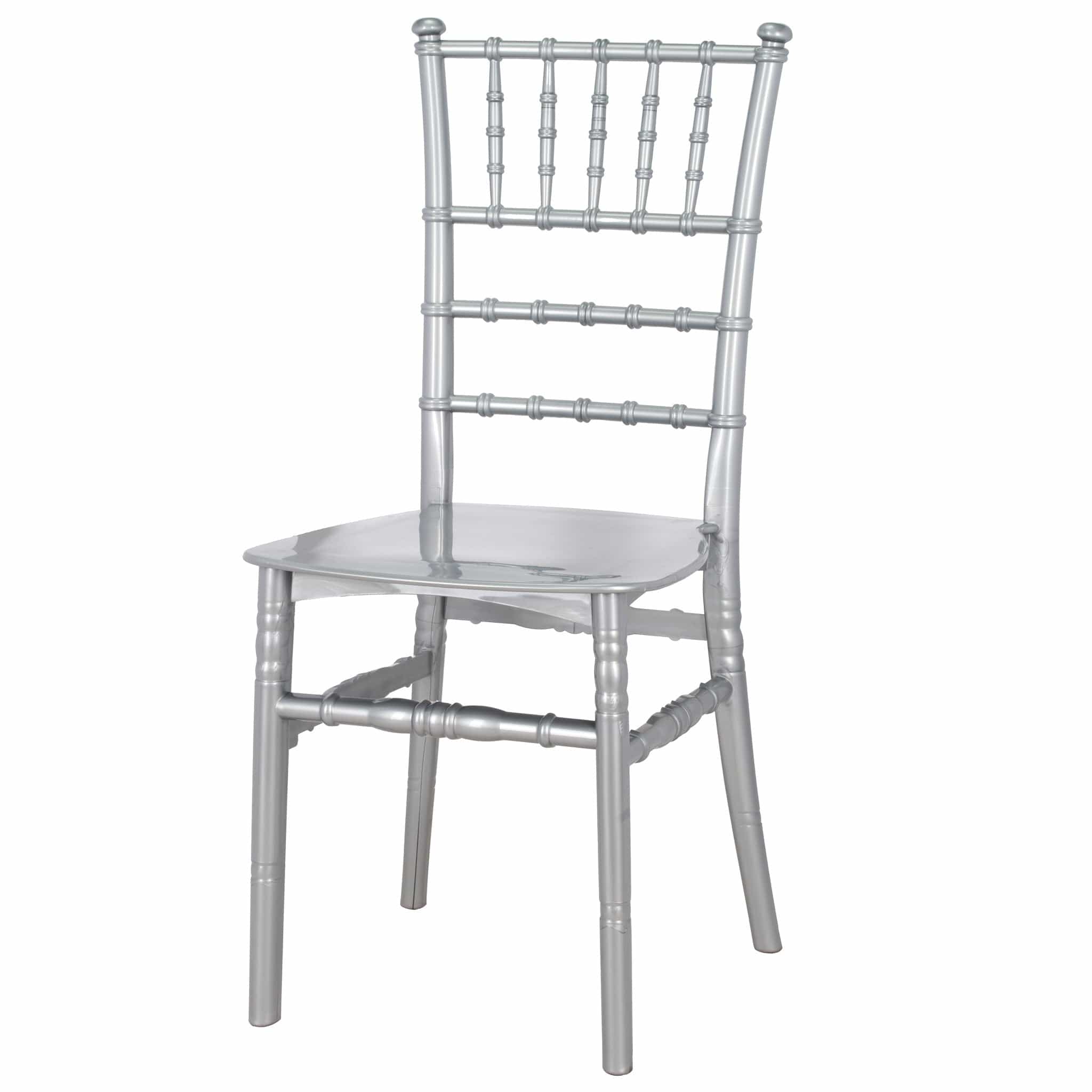 Chivari Silver BasicResin™ Chiavari Chair CCPS-v22-SG-T