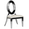Chivari Kids Silver Frame Stainless Steel O Chair with White Vinyl Cushion COSSS-KID-AX-T