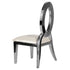 Chivari Kids Silver Frame Stainless Steel O Chair with White Vinyl Cushion COSSS-KID-AX-T