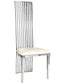 Chivari Silver Stainless Steel High Back Chair, Silver Frame, White Vinyl Seat CHBSSS-AX-T
