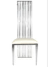 Chivari Silver Stainless Steel High Back Chair, Silver Frame, White Vinyl Seat CHBSSS-AX-T