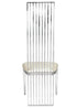 Chivari Silver Stainless Steel High Back Chair, Silver Frame, White Vinyl Seat CHBSSS-AX-T