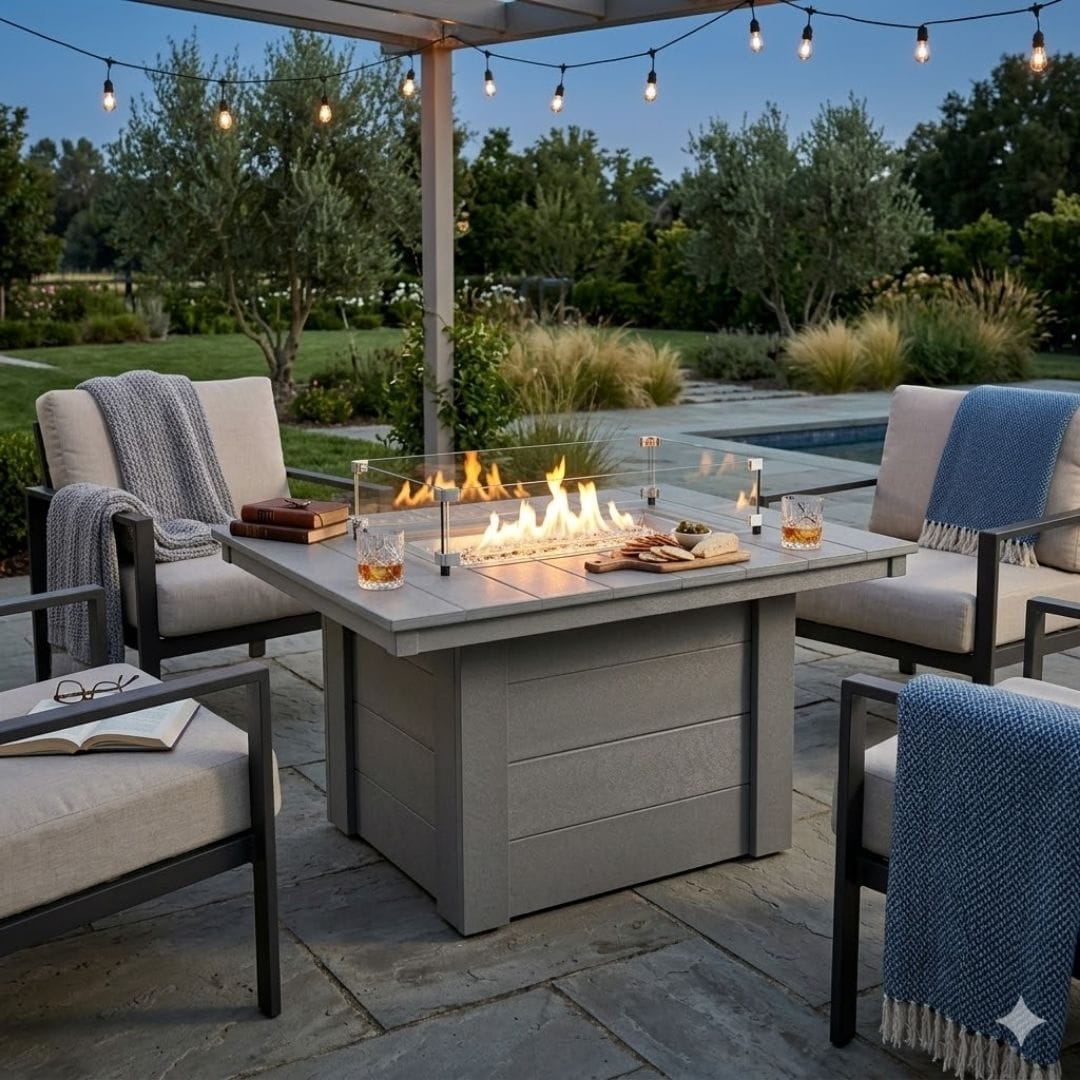 Solstice 24" Rectangle Light Gray Solstice Preston Fire Table SLT-FP24-3444C-LG