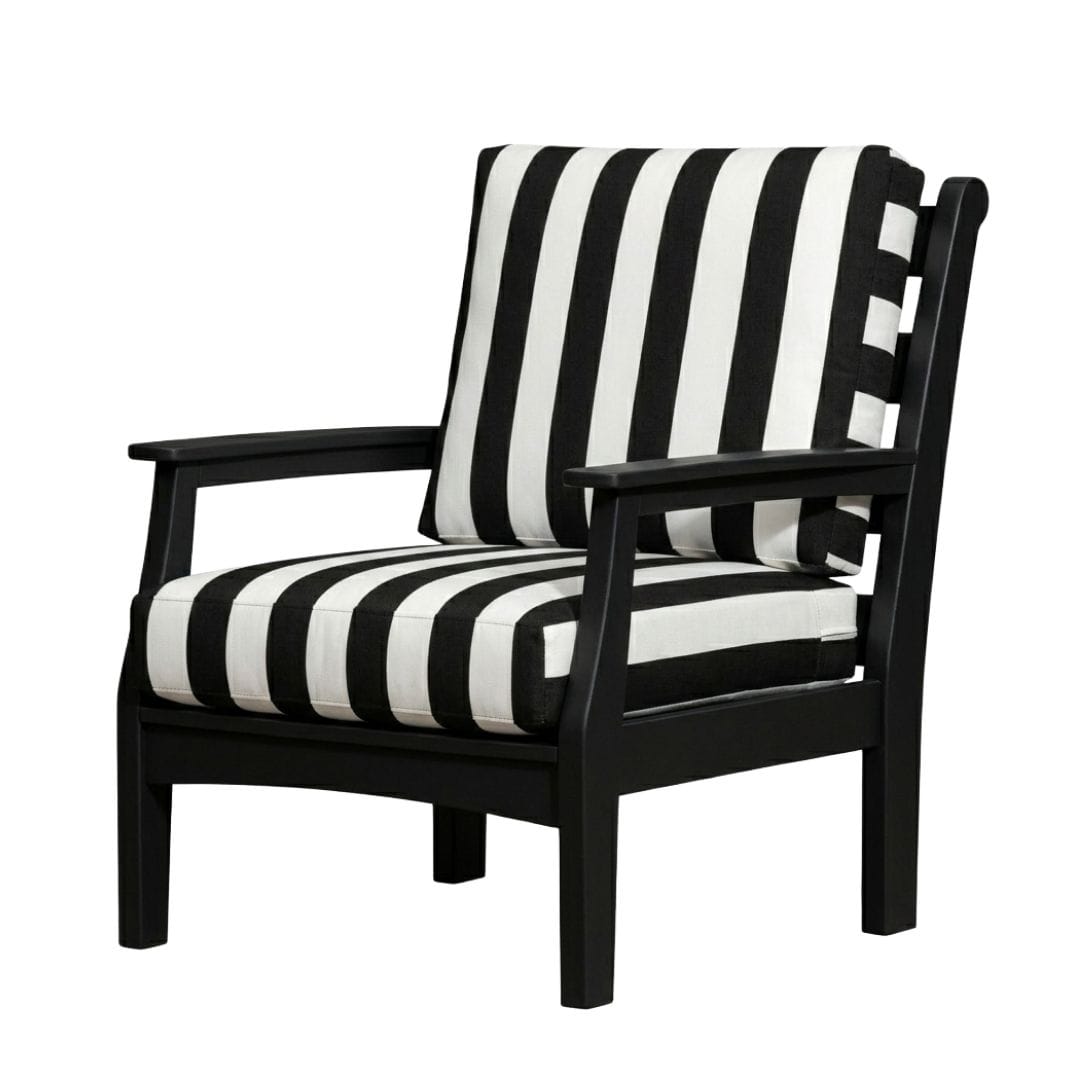 Solstice Black Solstice Mayfield Outdoor Chair with Cabana Classica Cushions SLT-MAY-1S-BK-CC