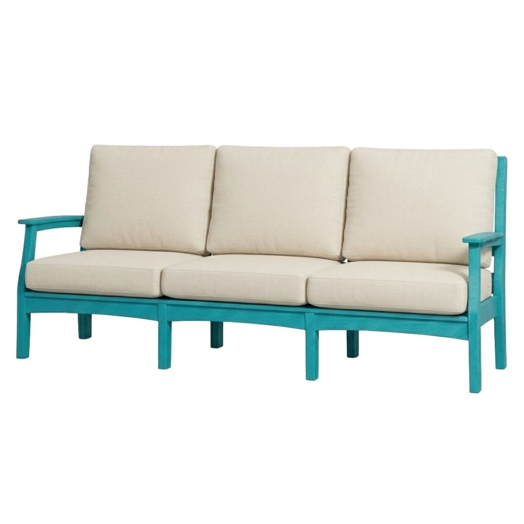 Solstice Aruba Blue Solstice Mayfield Outdoor Sofa with Canvas Natural Cushions SLT-SLT-MAY-3S-AB-CN