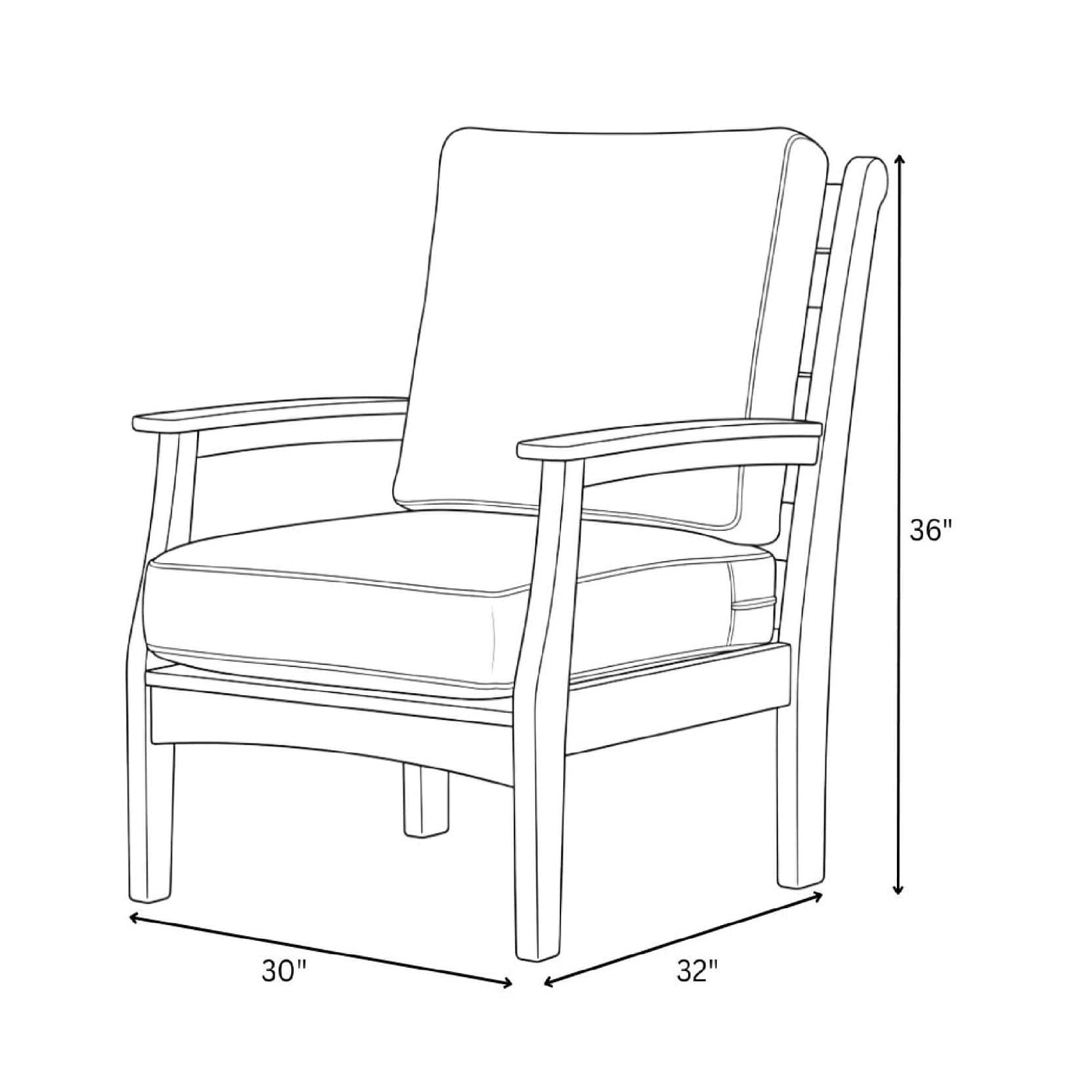 Solstice Black Solstice Mayfield Outdoor Chair with Cabana Classica Cushions SLT-MAY-1S-BK-CC