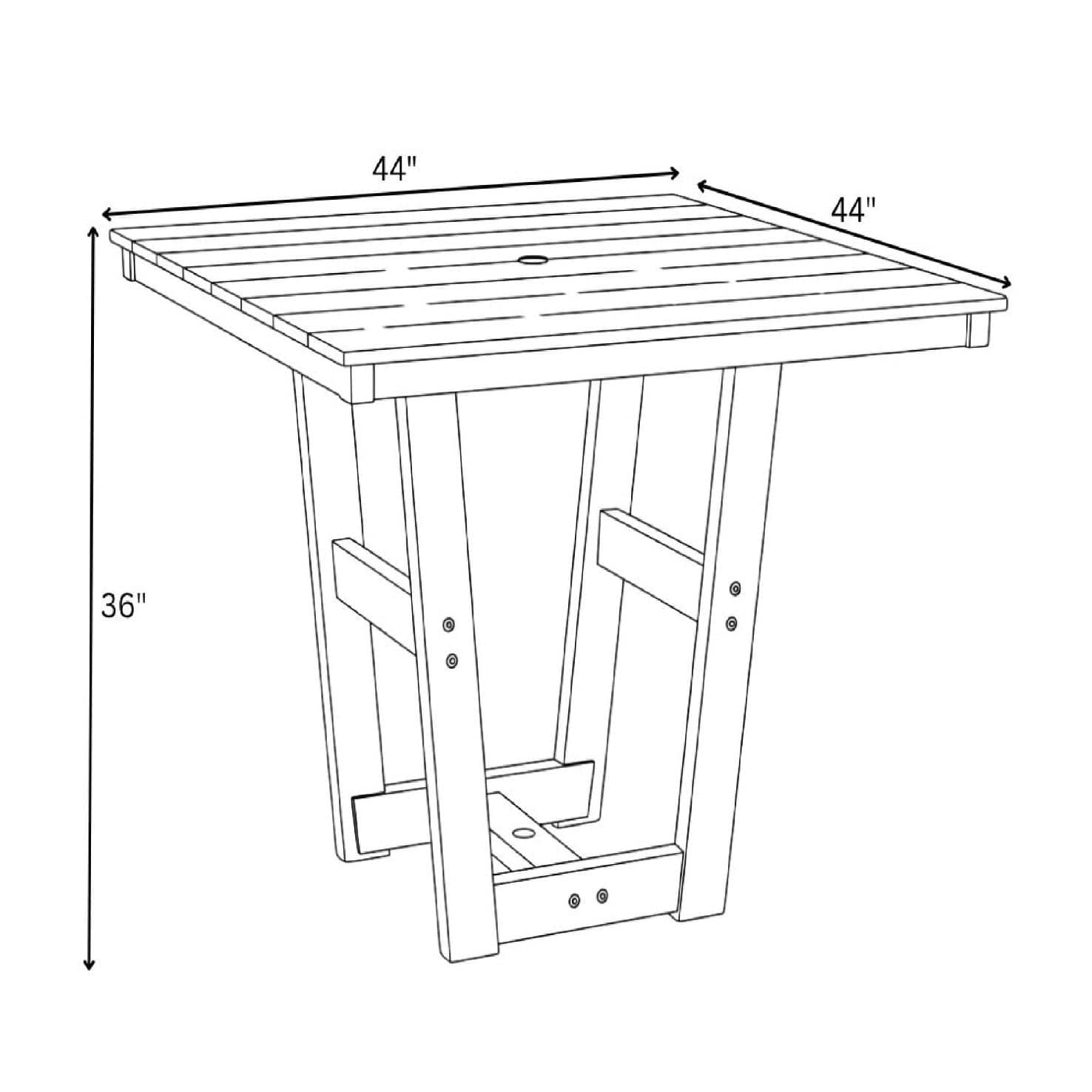 Solstice 44" Square White Solstice Harlow Counter Table SLT-4444C-P1HW36-WH