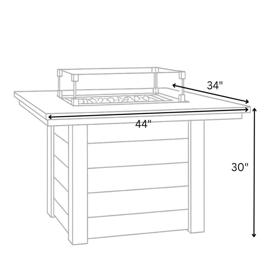 Solstice 24" Rectangle Light Gray Solstice Preston Fire Table SLT-FP24-3444C-LG