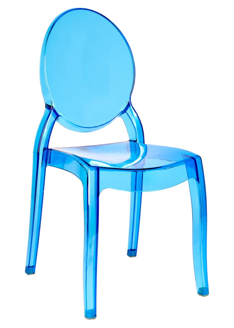 Chivari Blue Clear Resin Oval Back Sophia Ghost Chair CGSRBLU-ZG-T