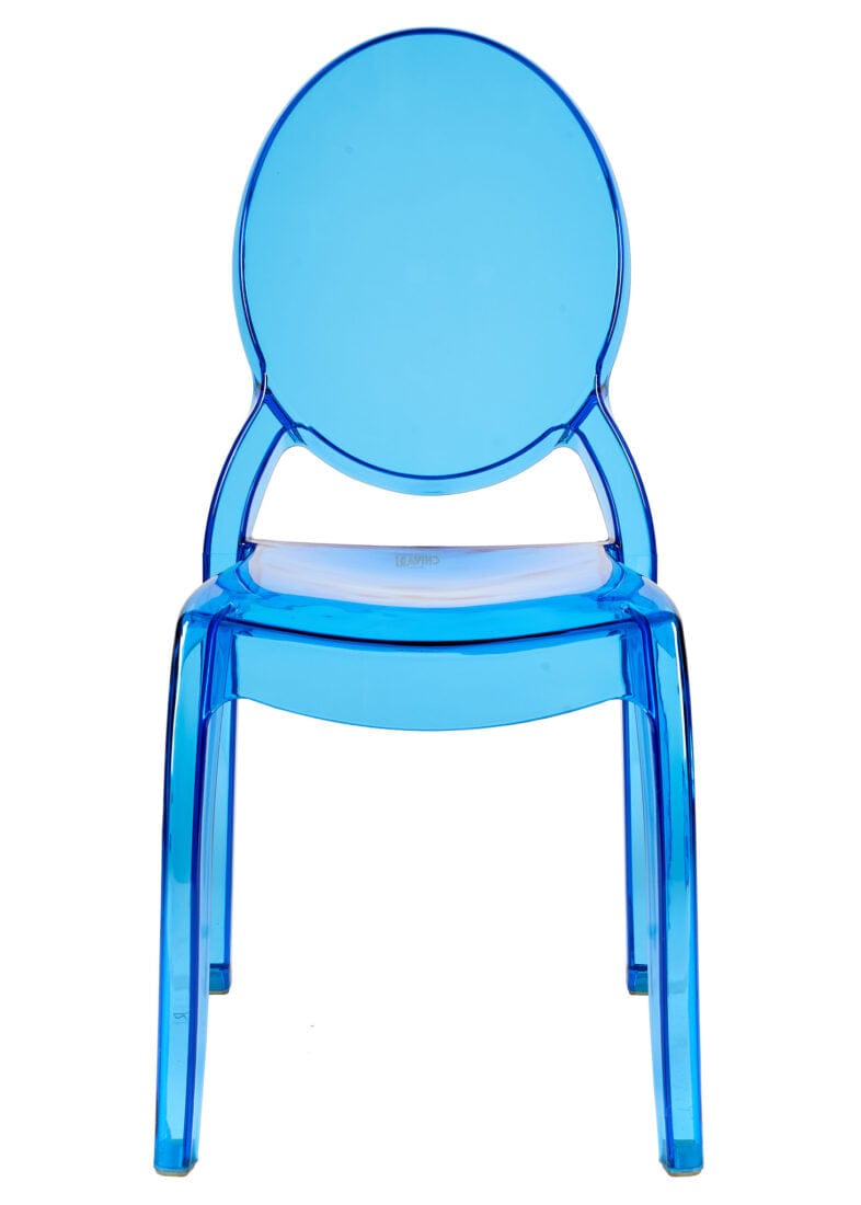 Chivari Blue Clear Resin Oval Back Sophia Ghost Chair CGSRBLU-ZG-T