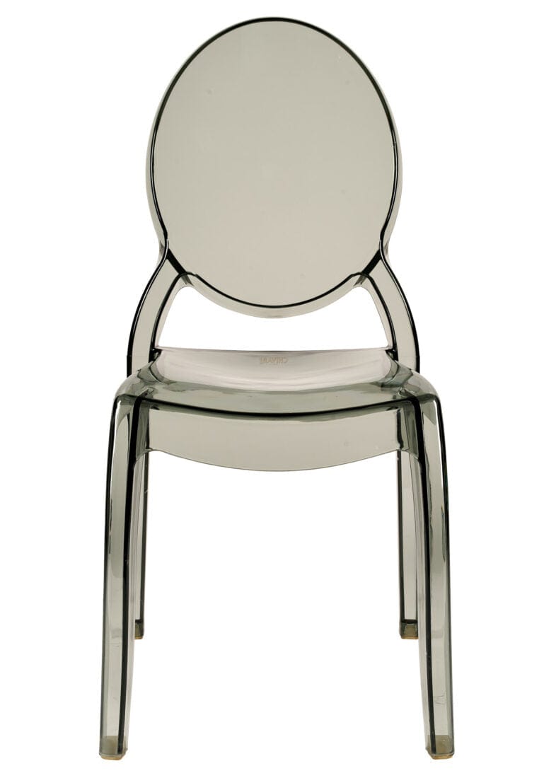 Chivari Smoke Clear Resin Oval Back Sophia Ghost Chair CGSRSM-ZG-T