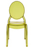 Chivari Vintage Green Clear Resin Oval Back Sophia Ghost Chair CGSRGR-ZG-T