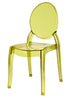Chivari Vintage Green Clear Resin Oval Back Sophia Ghost Chair CGSRGR-ZG-T