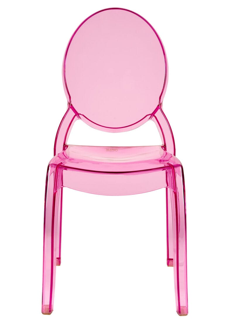 Chivari Fuchsia Clear Resin Oval Back Sophia Ghost Chair CGSRFU-ZG-T