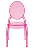 Chivari Fuchsia Clear Resin Oval Back Sophia Ghost Chair CGSRFU-ZG-T