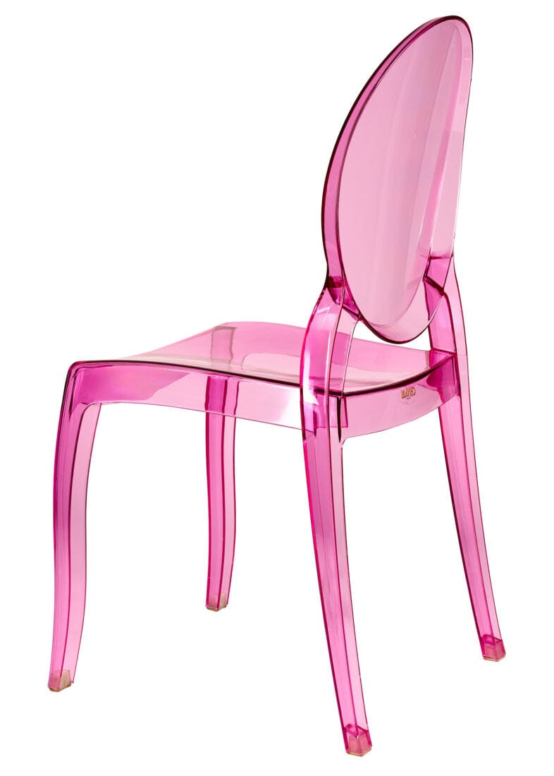 Chivari Fuchsia Clear Resin Oval Back Sophia Ghost Chair CGSRFU-ZG-T