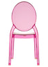 Chivari Fuchsia Clear Resin Oval Back Sophia Ghost Chair CGSRFU-ZG-T