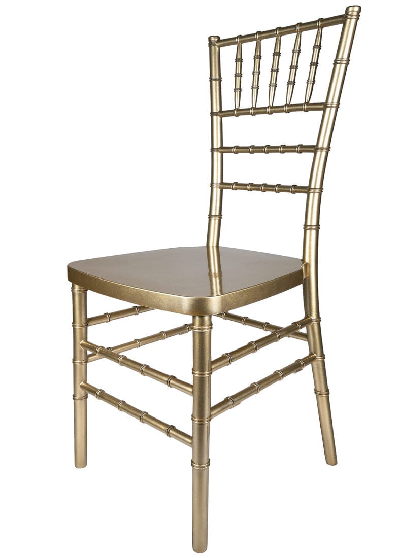 Chivari Sparkling Gold Champagne Resin Steel Skeleton™ Chiavari Chair CCRCHGSP-STEEL-AX-T