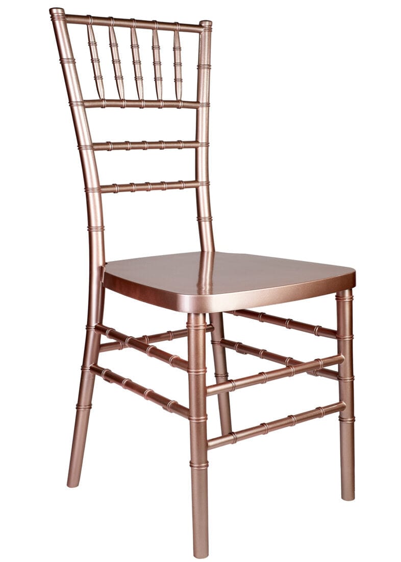 Chivari 32 Chiavari Chair Package - Sparkling Rose Gold Steel Skeleton™ Resin CCRRGSP-ST-32KT-AX
