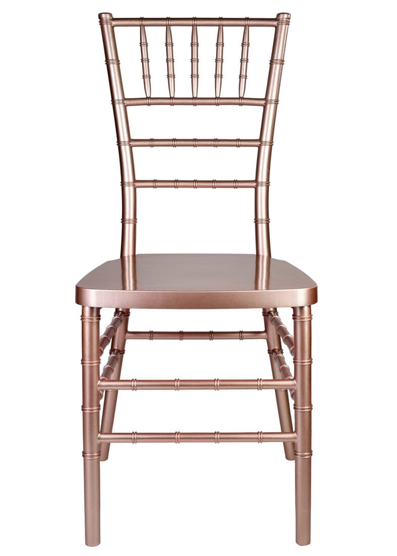 Chivari 128 Chiavari Chair Package - Sparkling Rose Gold Steel Skeleton™ Resin CCRRGSP-ST-128KT-AX
