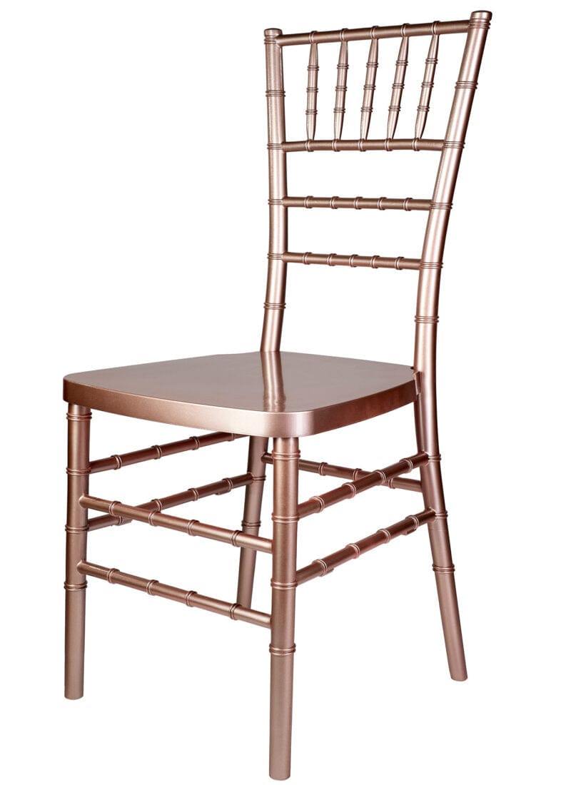 Chivari 128 Chiavari Chair Package - Sparkling Rose Gold Steel Skeleton™ Resin CCRRGSP-ST-128KT-AX