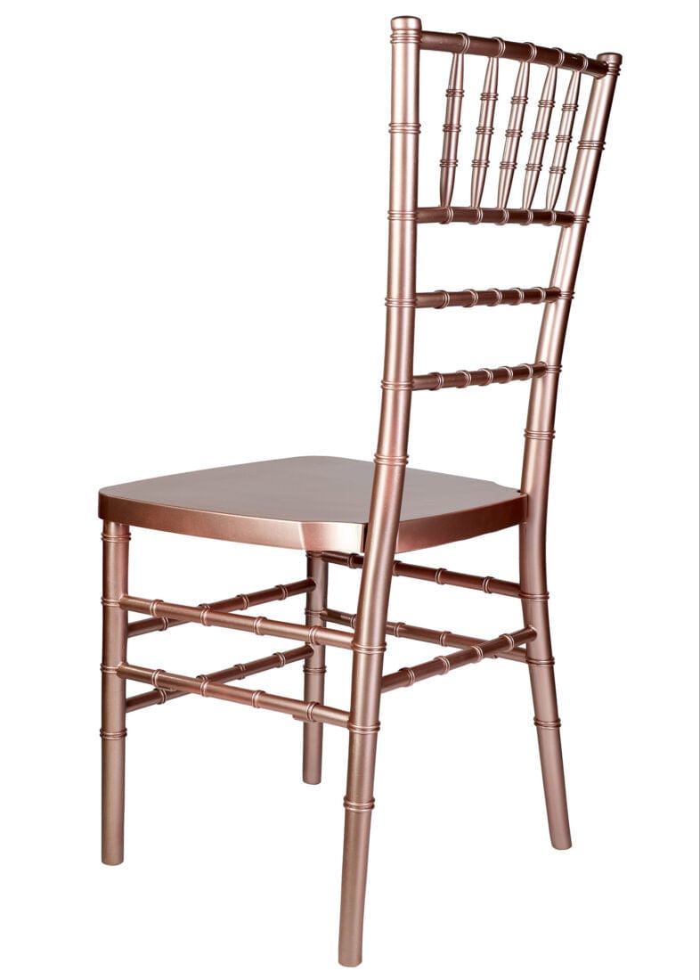 Chivari 128 Chiavari Chair Package - Sparkling Rose Gold Steel Skeleton™ Resin CCRRGSP-ST-128KT-AX