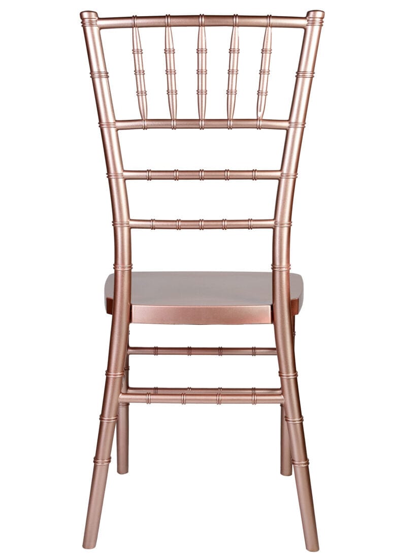 Chivari 128 Chiavari Chair Package - Sparkling Rose Gold Steel Skeleton™ Resin CCRRGSP-ST-128KT-AX