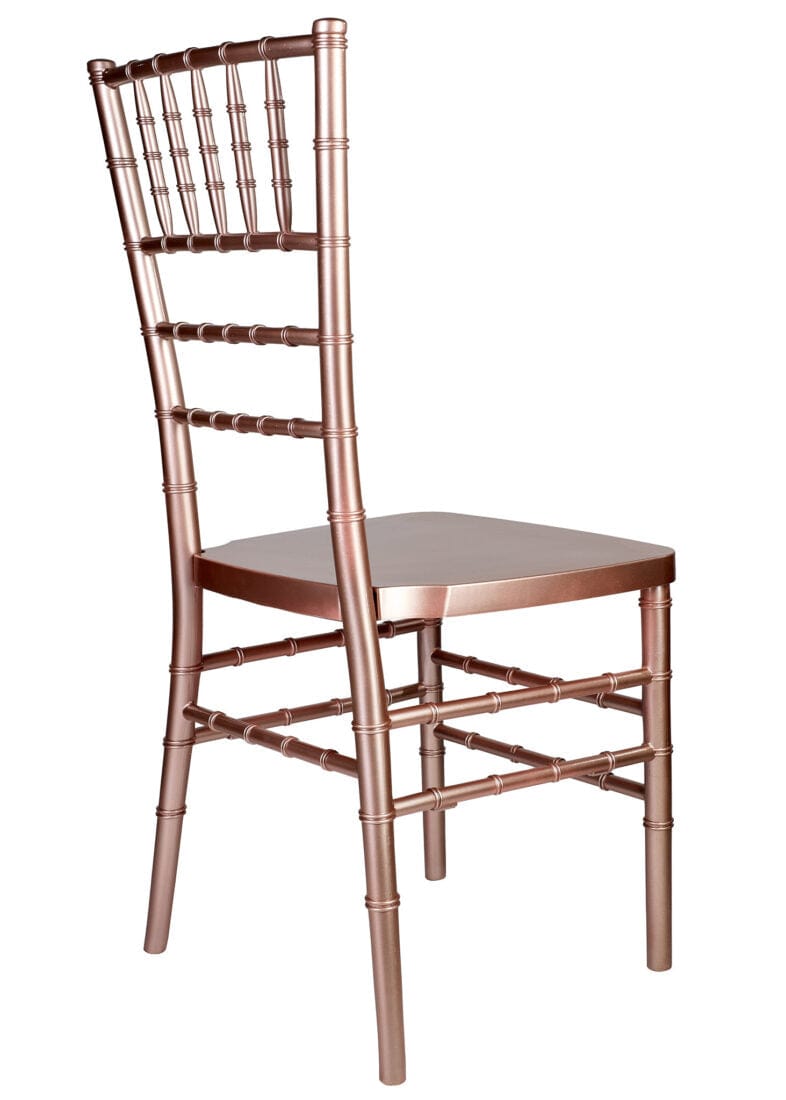 Chivari 128 Chiavari Chair Package - Sparkling Rose Gold Steel Skeleton™ Resin CCRRGSP-ST-128KT-AX