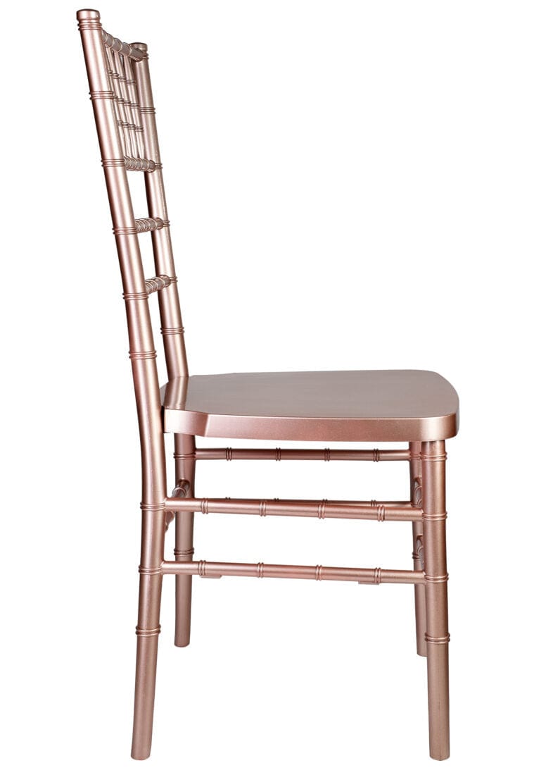 Chivari 128 Chiavari Chair Package - Sparkling Rose Gold Steel Skeleton™ Resin CCRRGSP-ST-128KT-AX
