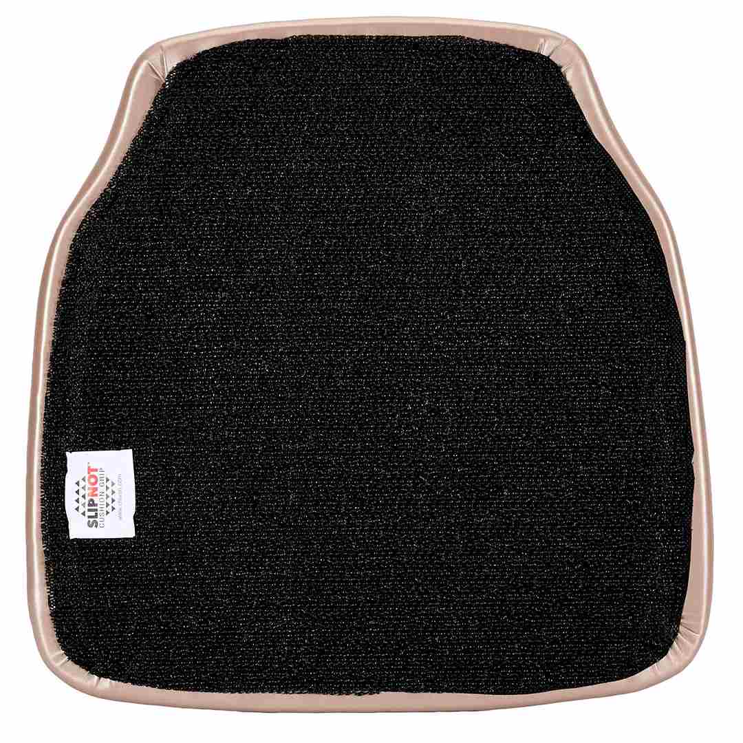 Chivari Sparkling Rose Gold Vinyl Panel Contour Back Chiavari Cushion with SlipNot™ Technology CUSHPANVINRGS-CONT-AX-T