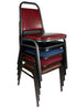 Chivari Burgundy Fabric Gold Vein Steel Frame Trapezoid Back 34" Banquet Chair CQTFBU4-ZF-T