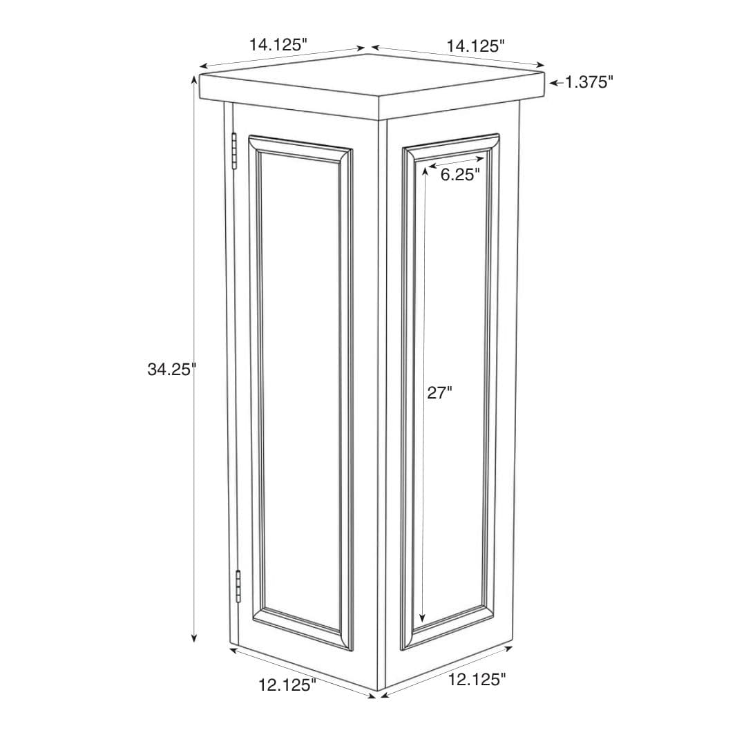 Stage Façade Black 12" x 12" x 34" Stage Facade Post with 14" x 14" Top STG-FC-POST-BL-AX