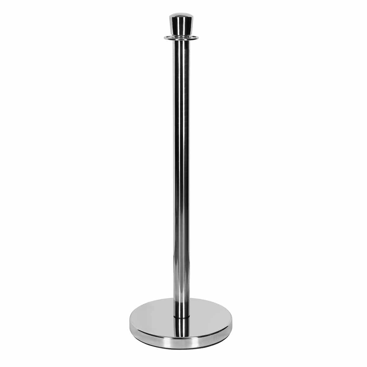 Chivari Chrome Polished Stanchion, Includes Weighted Base, Base Cover and Pole with Crown STANCHCRM-KT-AX