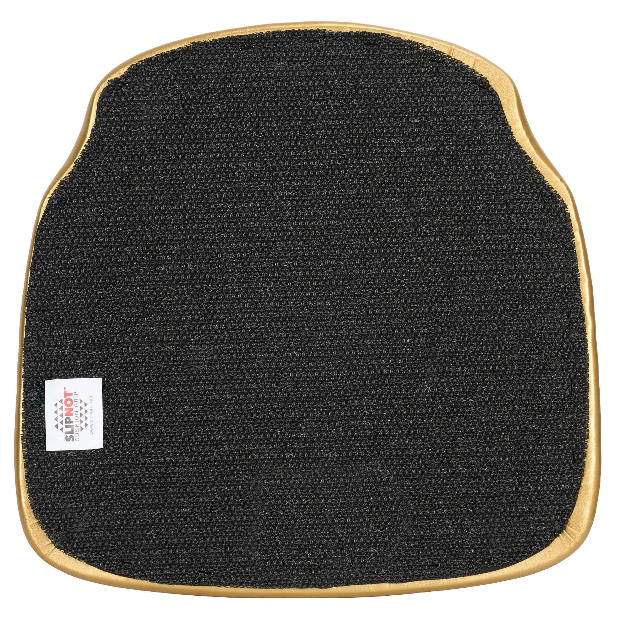 Chivari Gold Vinyl 1.75" Thick Cross Back Cushion with SlipNot™ Technology CUSHX-PANVINGLD-SPNT-AX