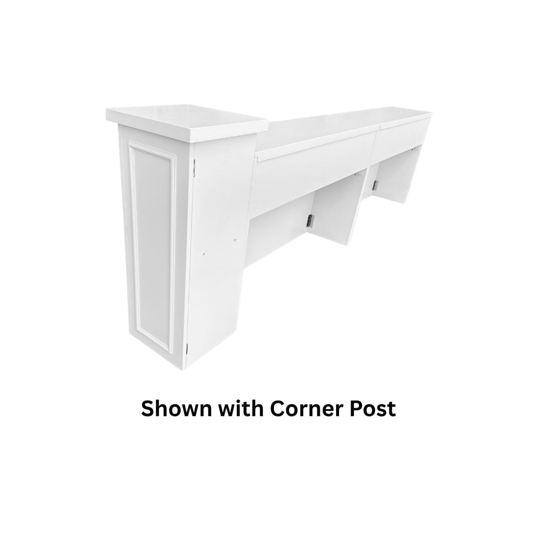 Stage Façade White 48" x 12" x 30" Stage Facade with Front Overhang and Flush Sides STG-FC4-WH-AX
