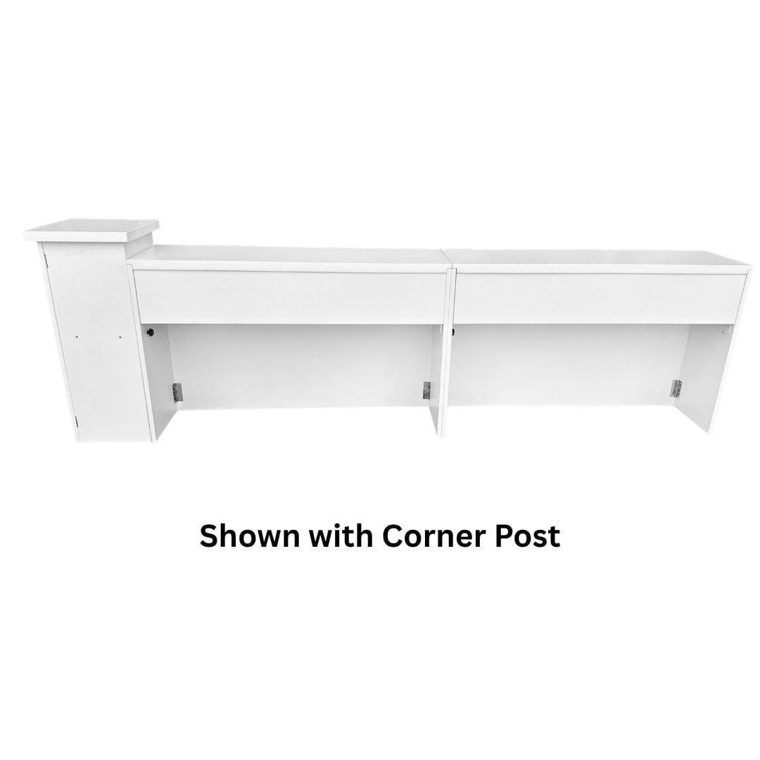 Stage Façade White 48" x 12" x 30" Stage Facade with Front Overhang and Flush Sides STG-FC4-WH-AX