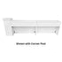 Stage Façade White 48" x 12" x 30" Stage Facade with Front Overhang and Flush Sides STG-FC4-WH-AX