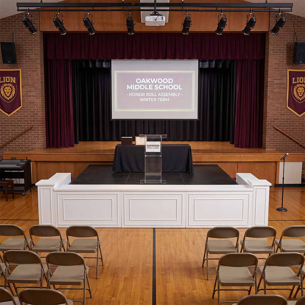 Stage Façade White 12" x 12" x 34" Portable Stage Facade Post with 14" x 14" Top STG-FC-POST-WH-AX