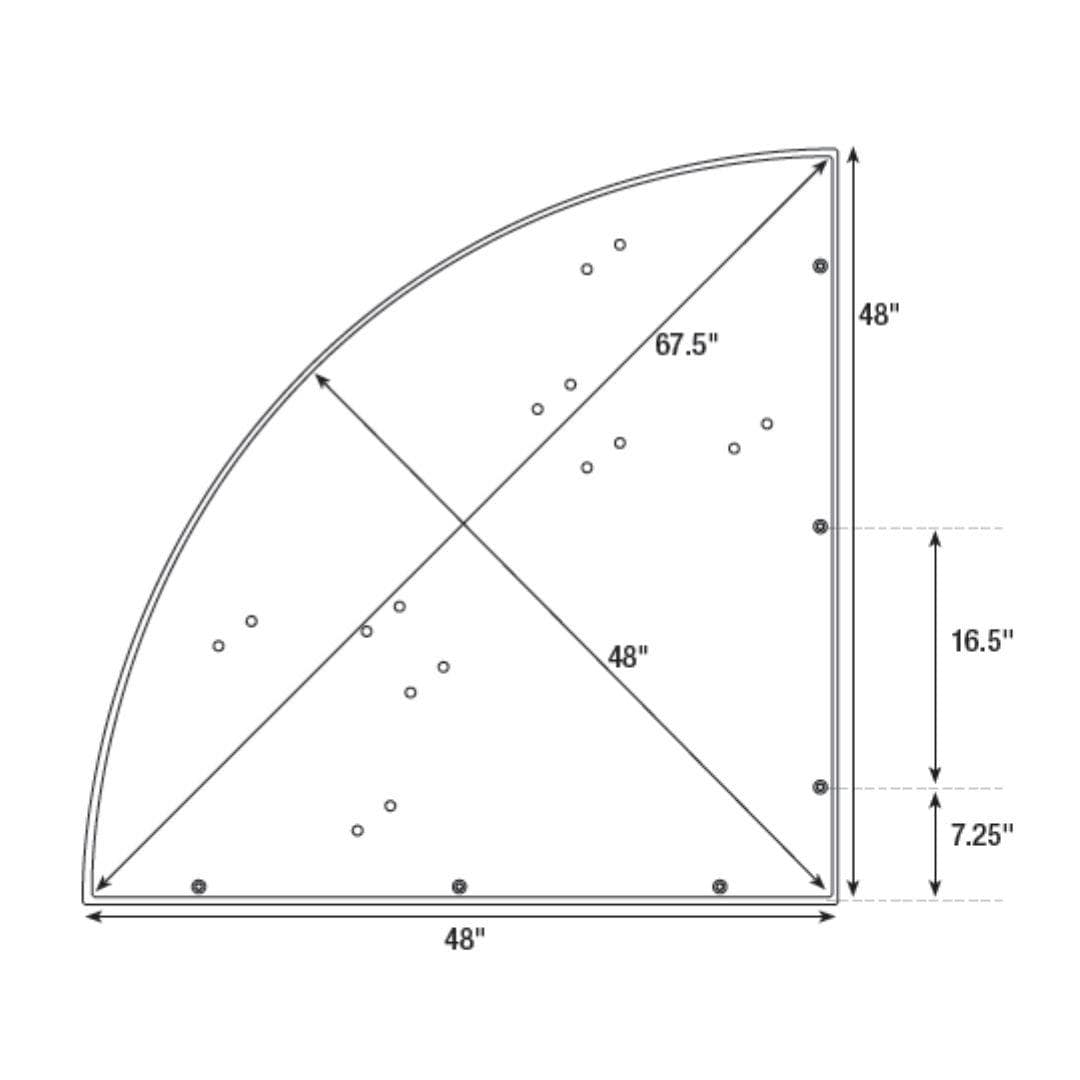 StandUp StandUp 4' x 4' Quarter Round Corner Section STG-QTR4-AX
