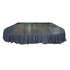 StandUp 8' Black Stage Skirt 21" High 180 GSM Polyester Linen with 8 Clips STG-SKT-8-AX