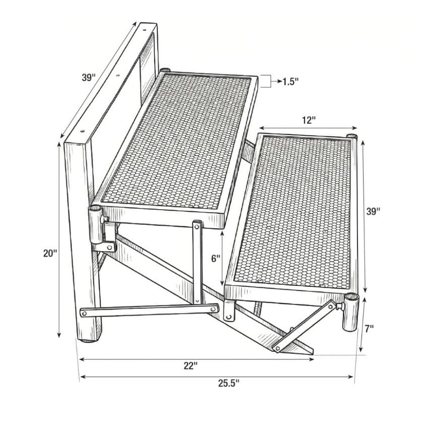 StandUp StandUp Portable Stage Steps with Rails - 2 Steps STG-STR2-AX