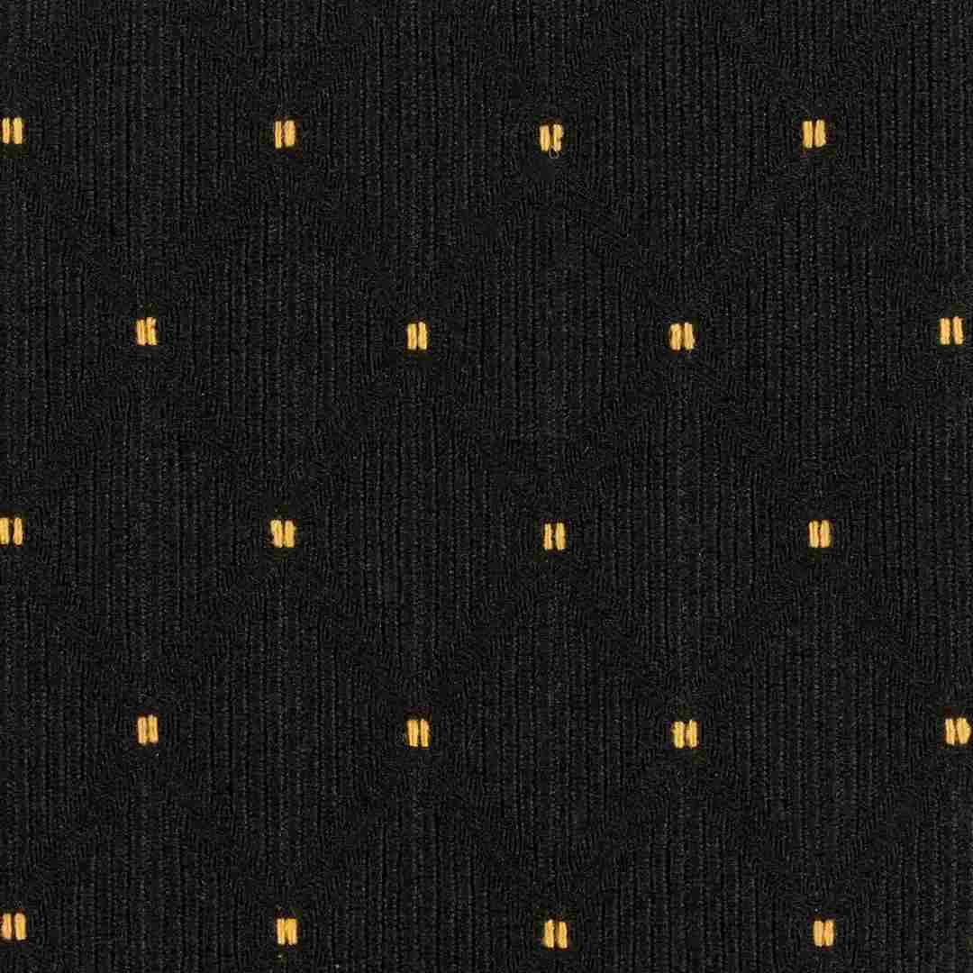 Chivari Black Fabric with Gold Dots Color Swatch Sample  for Banquet and Church Chairs SW-F-BLKGD-ZF