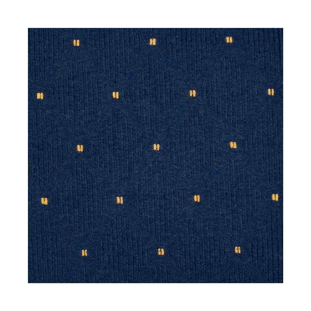 Chivari Navy Blue Fabric with Gold Dots Color Swatch Sample for Banquet and Church Chairs SW-F-GLDD-ZF