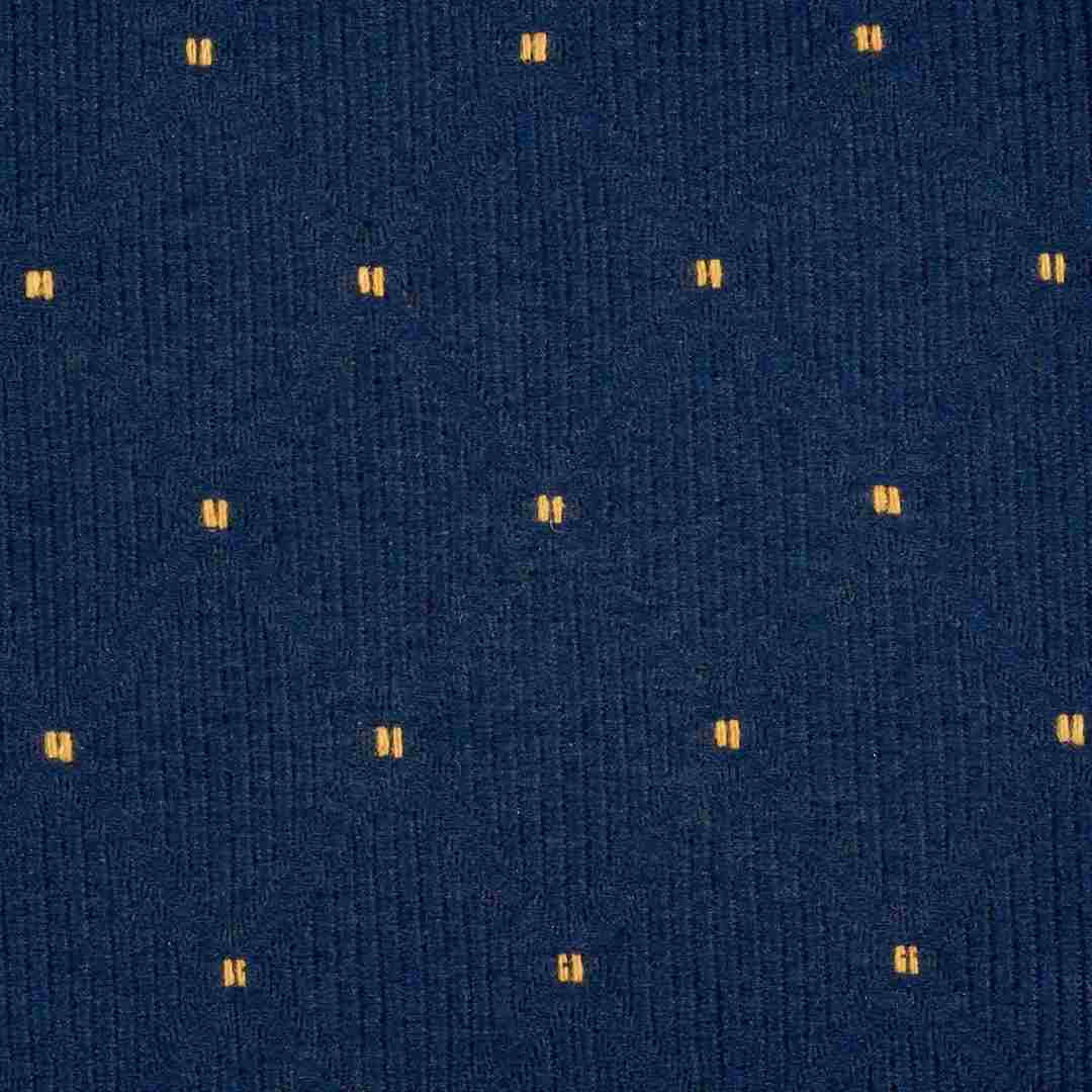 Chivari Navy Blue Fabric with Gold Dots Color Swatch Sample for Banquet and Church Chairs SW-F-GLDD-ZF