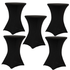 Chivari 5-Pack Black Spandex Cocktail Table Cover  250gsm 30/32" SX-SPANXTB-32IN-BLK-5