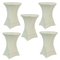 Chivari 5-Pack Ivory Spandex Cocktail Table Cover 250GSM 30/32" SX-SPANXTB-32IN-IVR-5
