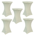 Chivari 5-Pack Ivory Spandex Cocktail Table Cover 250GSM 30/32" SX-SPANXTB-32IN-IVR-5
