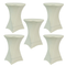 Chivari 5-Pack Ivory Spandex Cocktail Table Cover 250gsm 36" SX-SPANXTB-36IN-IVR-5