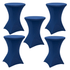 Chivari 5-Pack Navy Blue Spandex 250gsm 36" Cocktail Table Cover SX-SPANXTB-36IN-NABLU-5