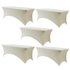 Chivari 5-Pack Ivory Spandex 250gsm 8 Foot Folding Table Cover SX-SPANXTB-8FT-IVR-5